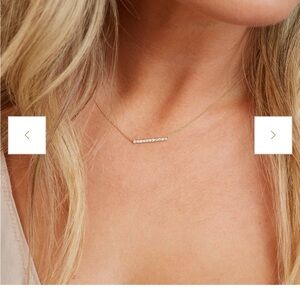 Mejuri Gold Linear Necklace with Diamonds